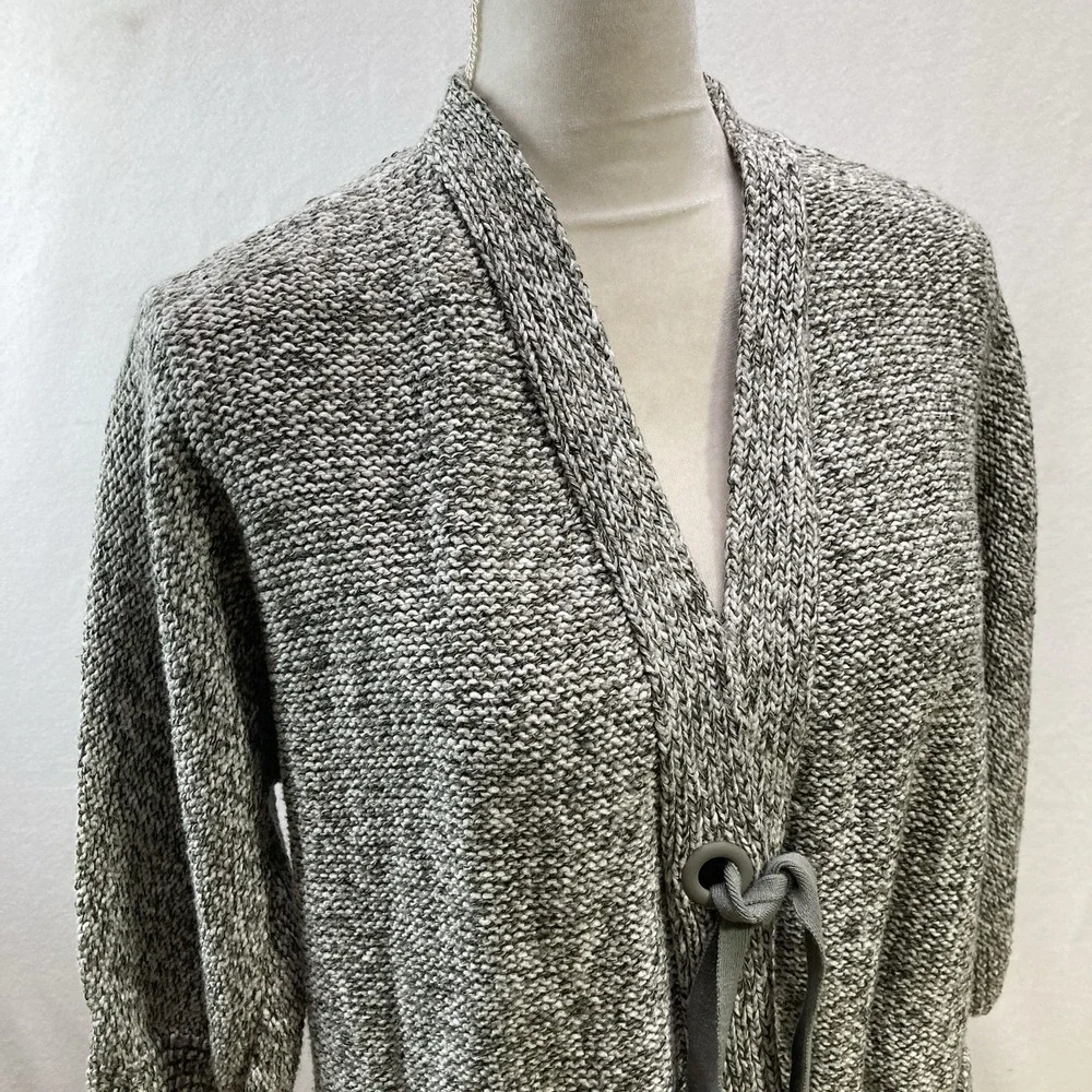 J. Jill Pure Jill Cardigan Sweater XS‎ Marled Knit Green Gray Tie Front Women